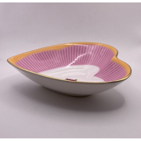 Royal Albert Sweet Stripe Candy Collection Heart Dish Used - Picture 6 of 16